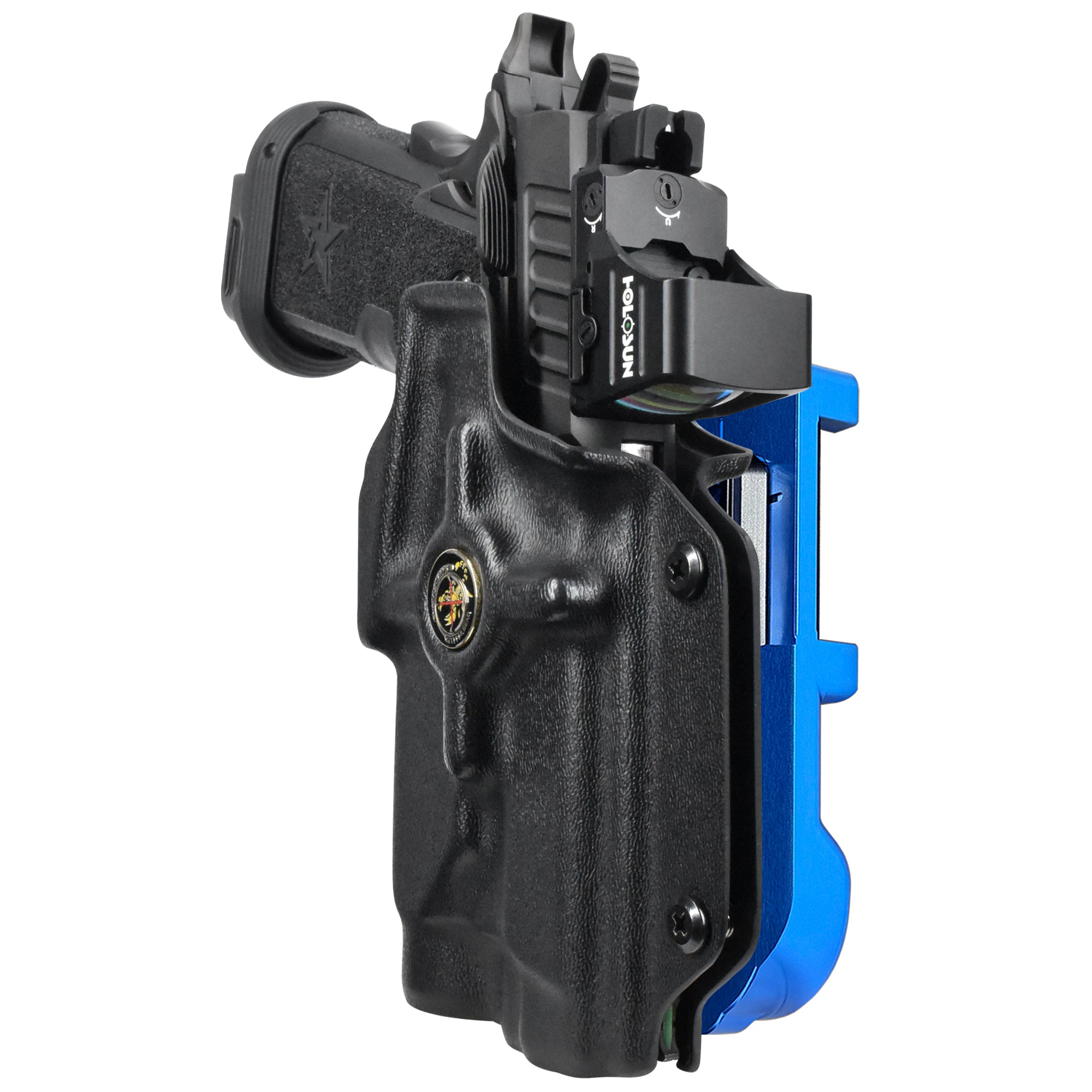 Staccato P - P.ID IDPA Quick Mount Holster with Blue Belt Attachment, Black Holster Shell