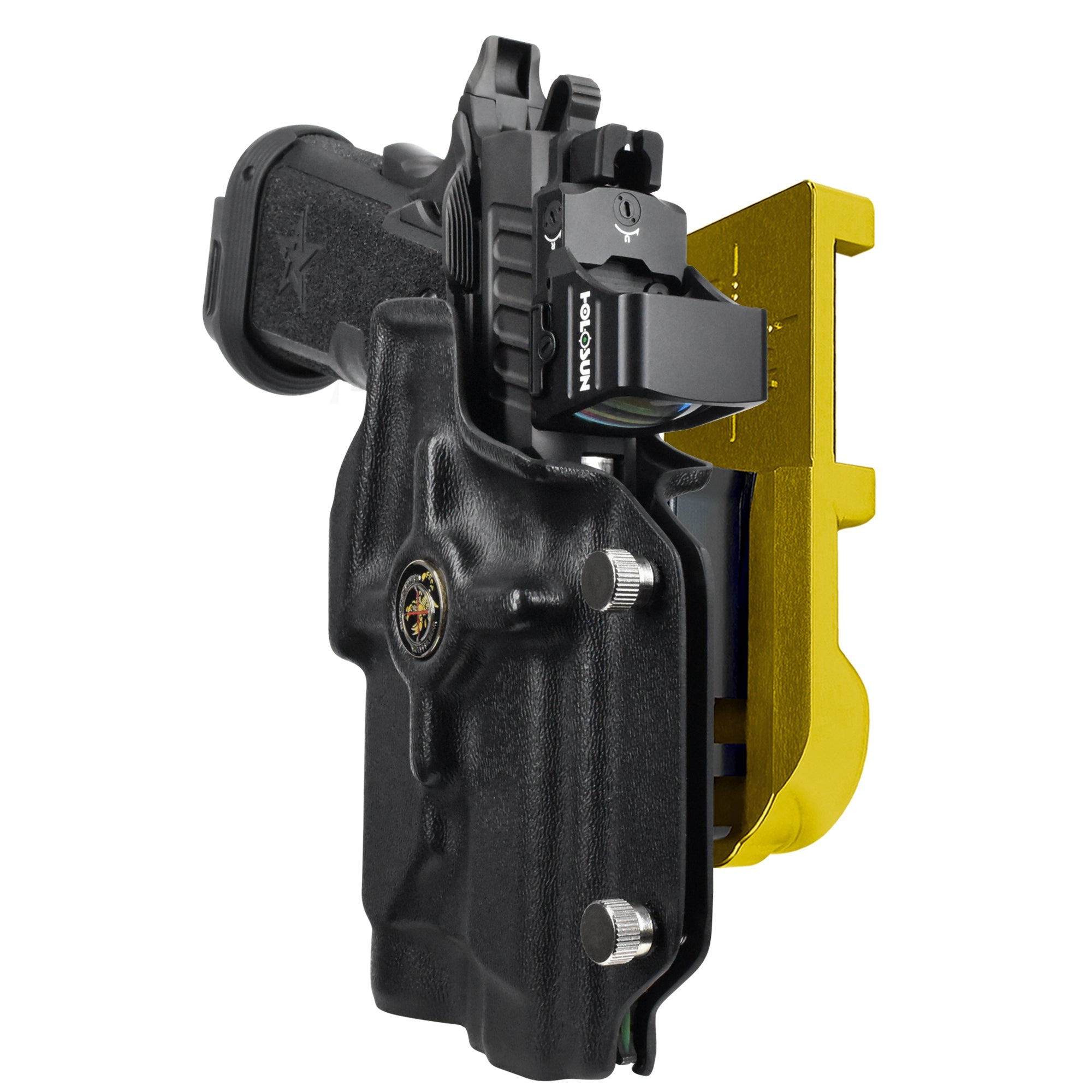 Staccato P - P.ID IPSC/USPA Quick Mount Holster with 24K Gold Belt Attachment, Black Holster Shell