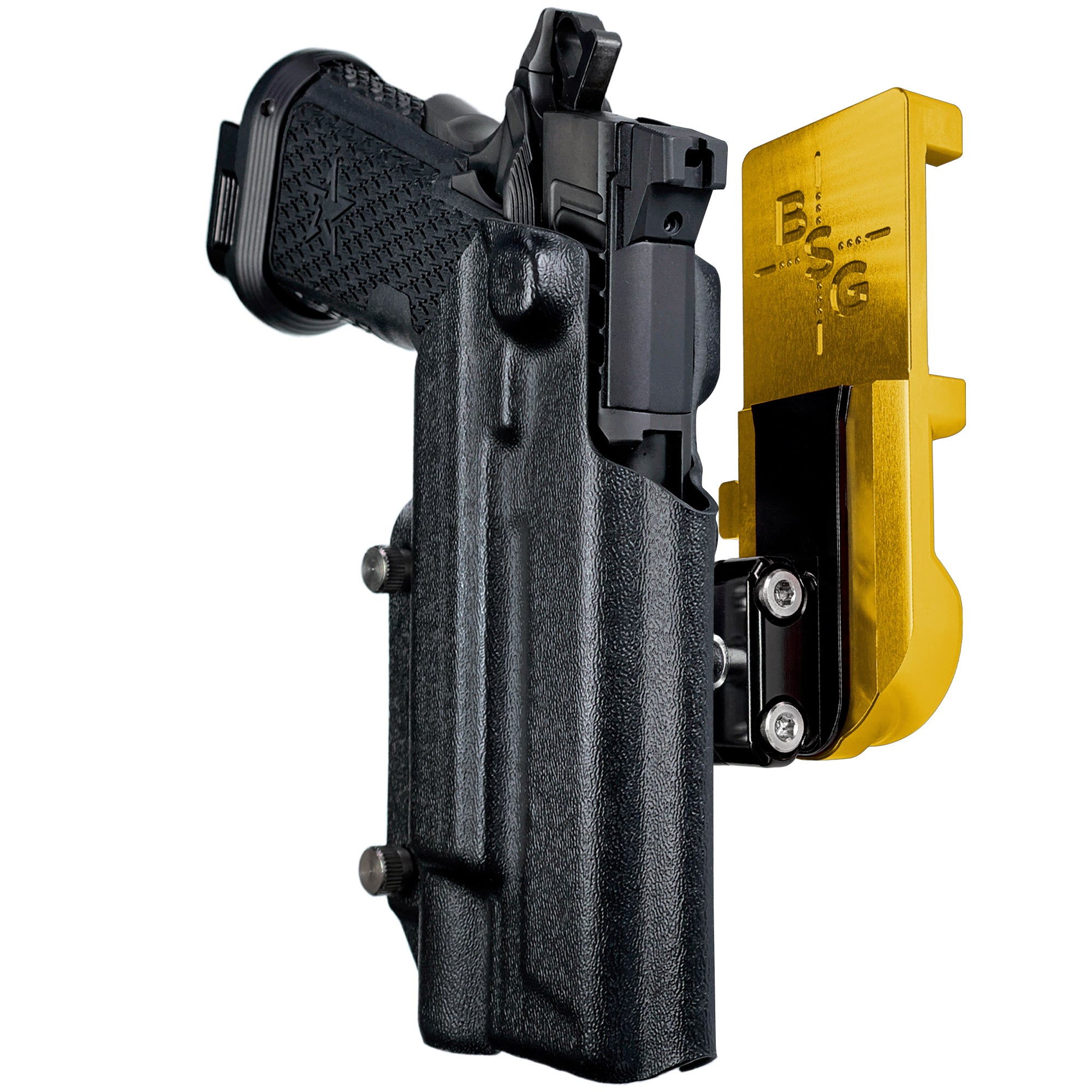 Staccato XC X300U-A IPSC/USPA Quick Mount Ball Joint Holster with 24K Gold Belt Attachment, Black Holster Shell