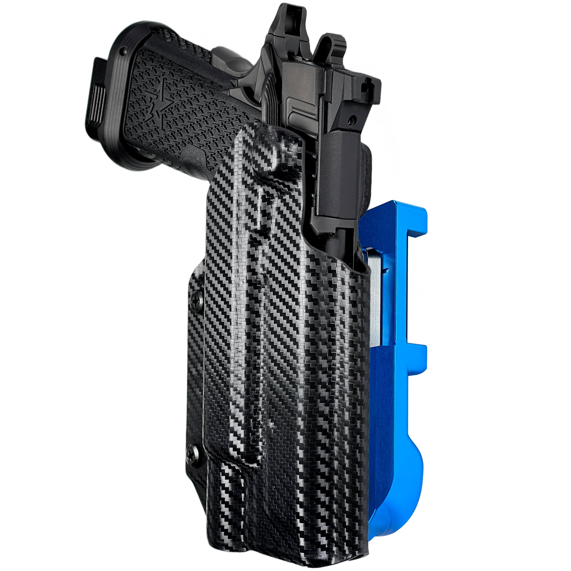 Staccato XC X300U-A IDPA Quick Mount Holster with Blue Belt Attachment, Carbon Fiber Holster Shell