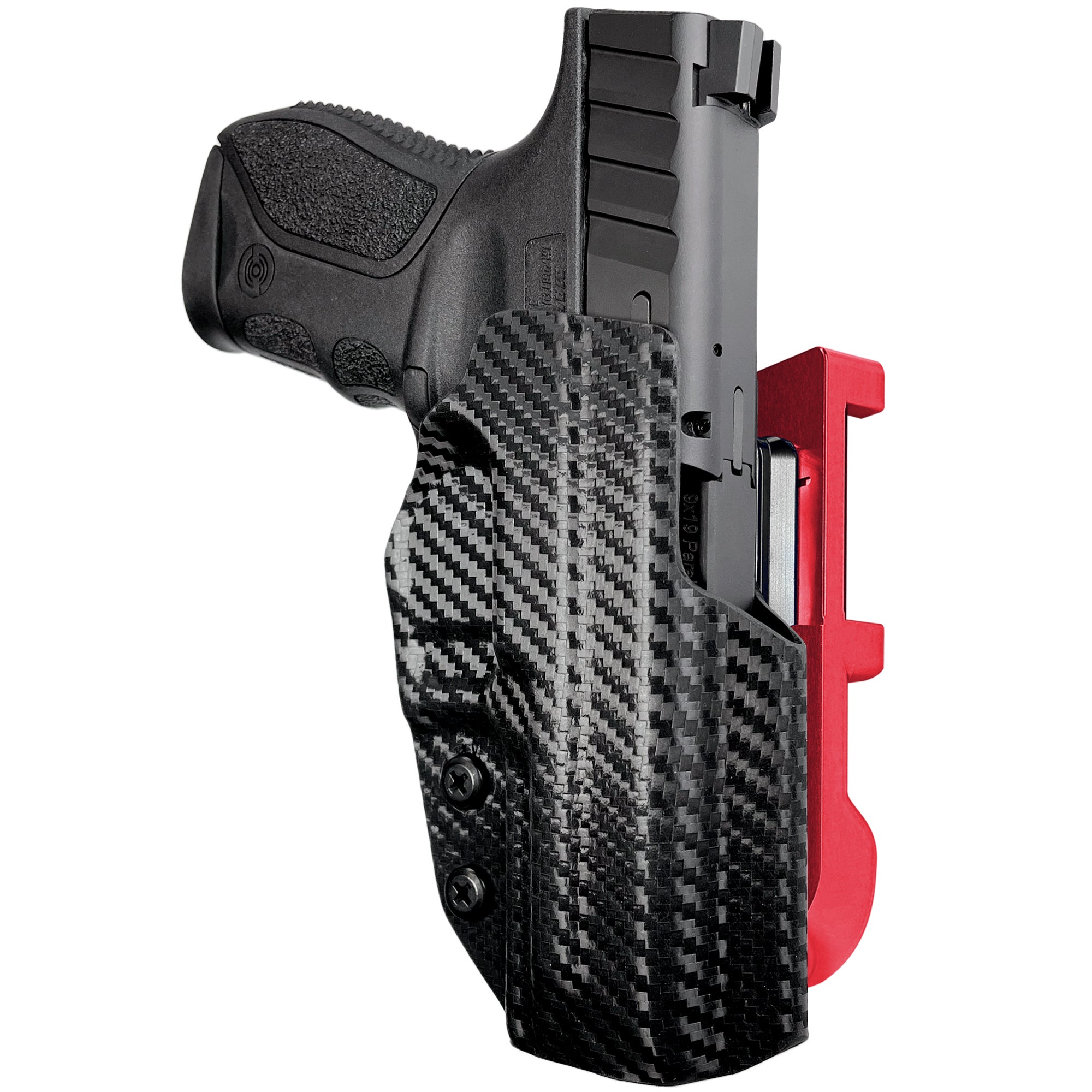 Stoeger STR-9C IDPA Quick Mount Holster with Red Belt Attachment, Carbon Fiber Holster Shell