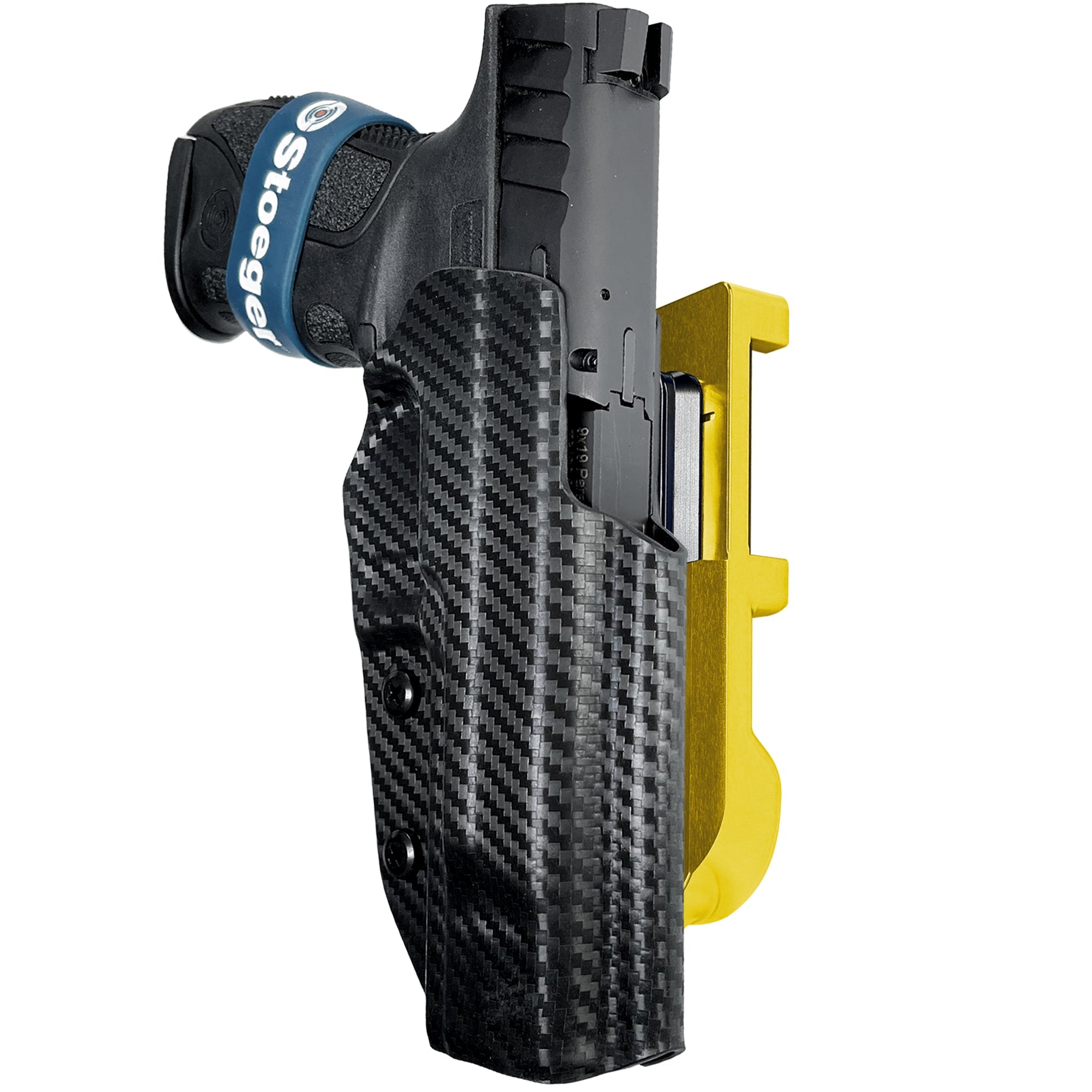 Stoeger STR-9 F IDPA Quick Mount Holster with 24K Gold Belt Attachment, Carbon Fiber Holster Shell