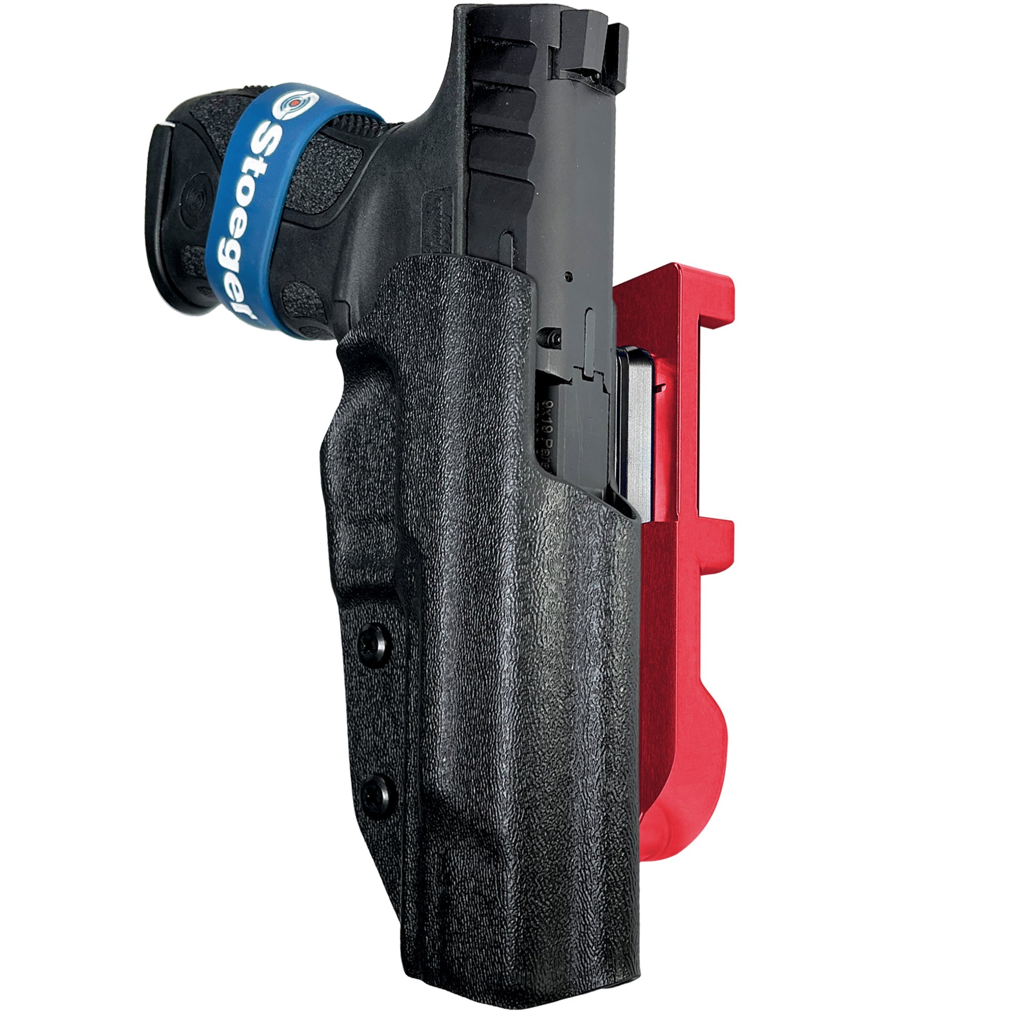 Stoeger STR-9 F IDPA Quick Mount Holster with Red Belt Attachment, Black Holster Shell