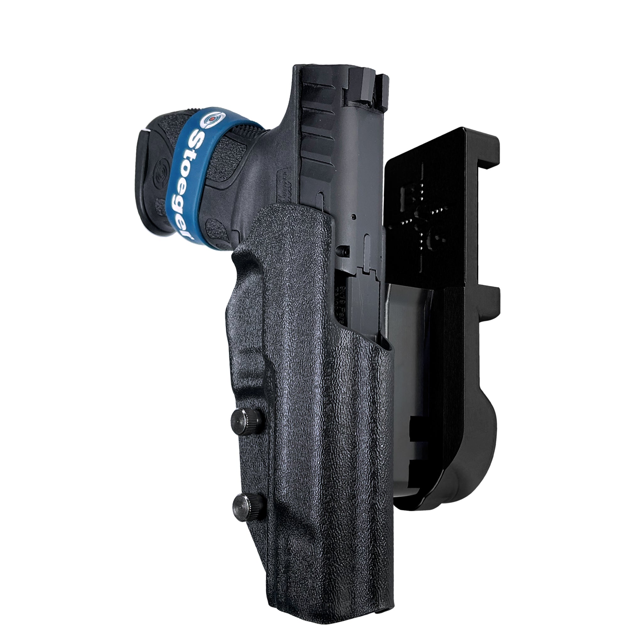Stoeger STR-9 F IPSC/USPA Quick Mount Holster with Black Belt Attachment, Black Holster Shell