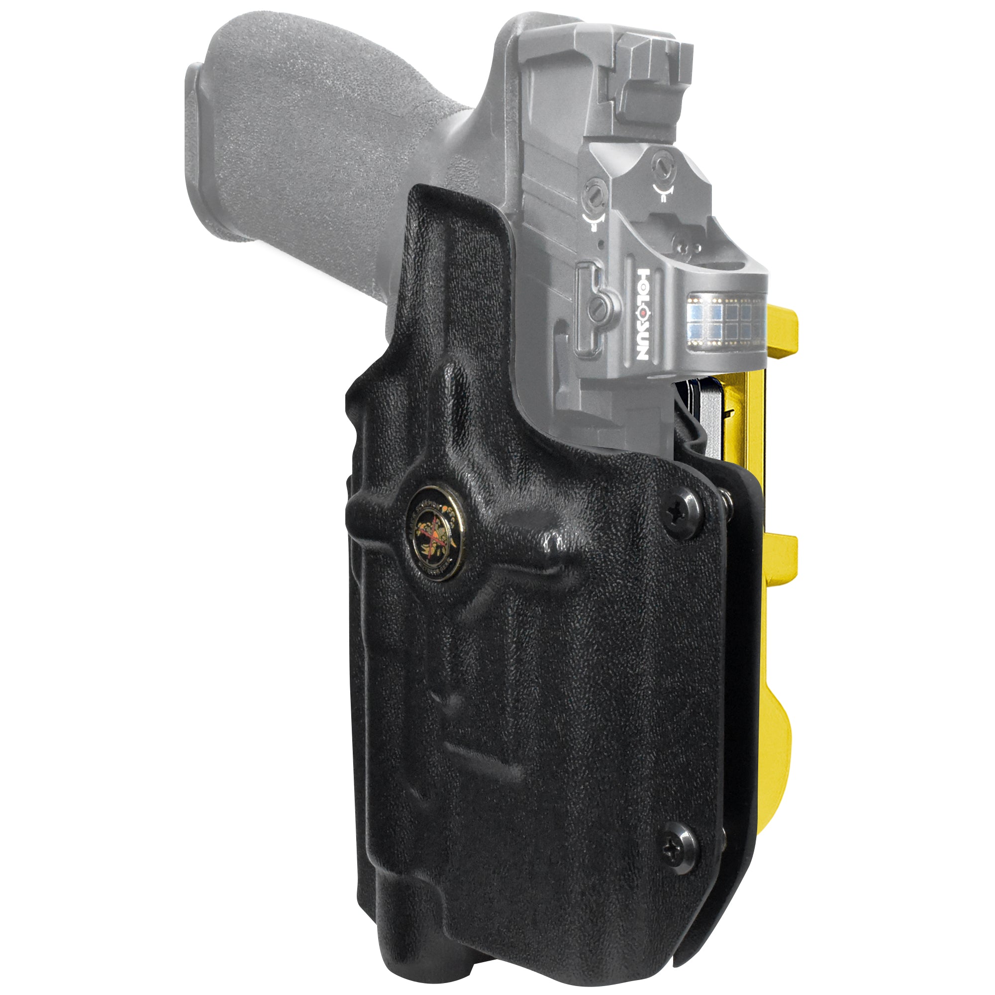 Sig P226 XFIVE w TLR1 HL IDPA Quick Mount Holster with 24K Gold Belt Attachment, Black Holster Shell