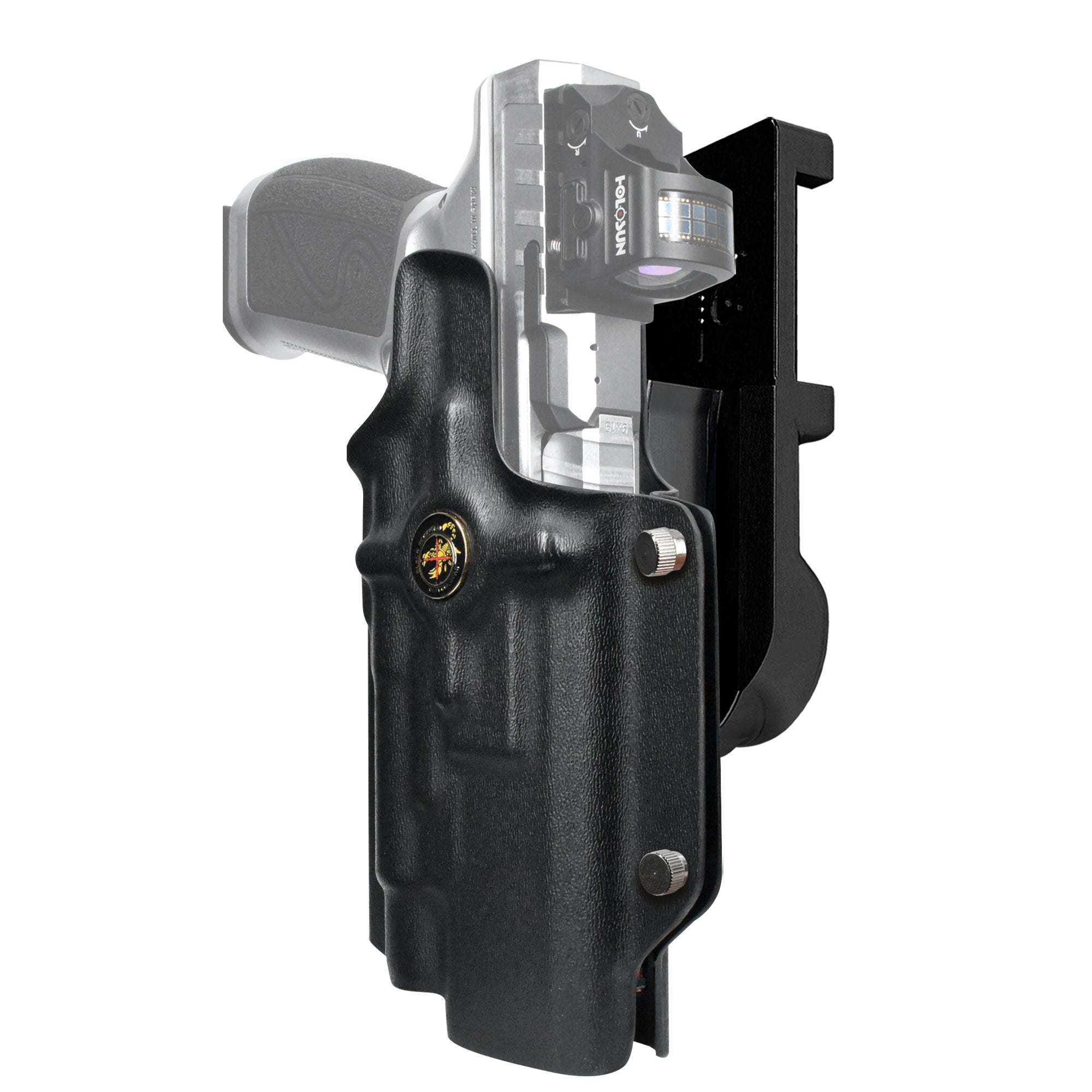 Rival-S TLR1-HL IPSC/USPA Quick Mount Holster with Black Belt Attachment, Black Holster Shell