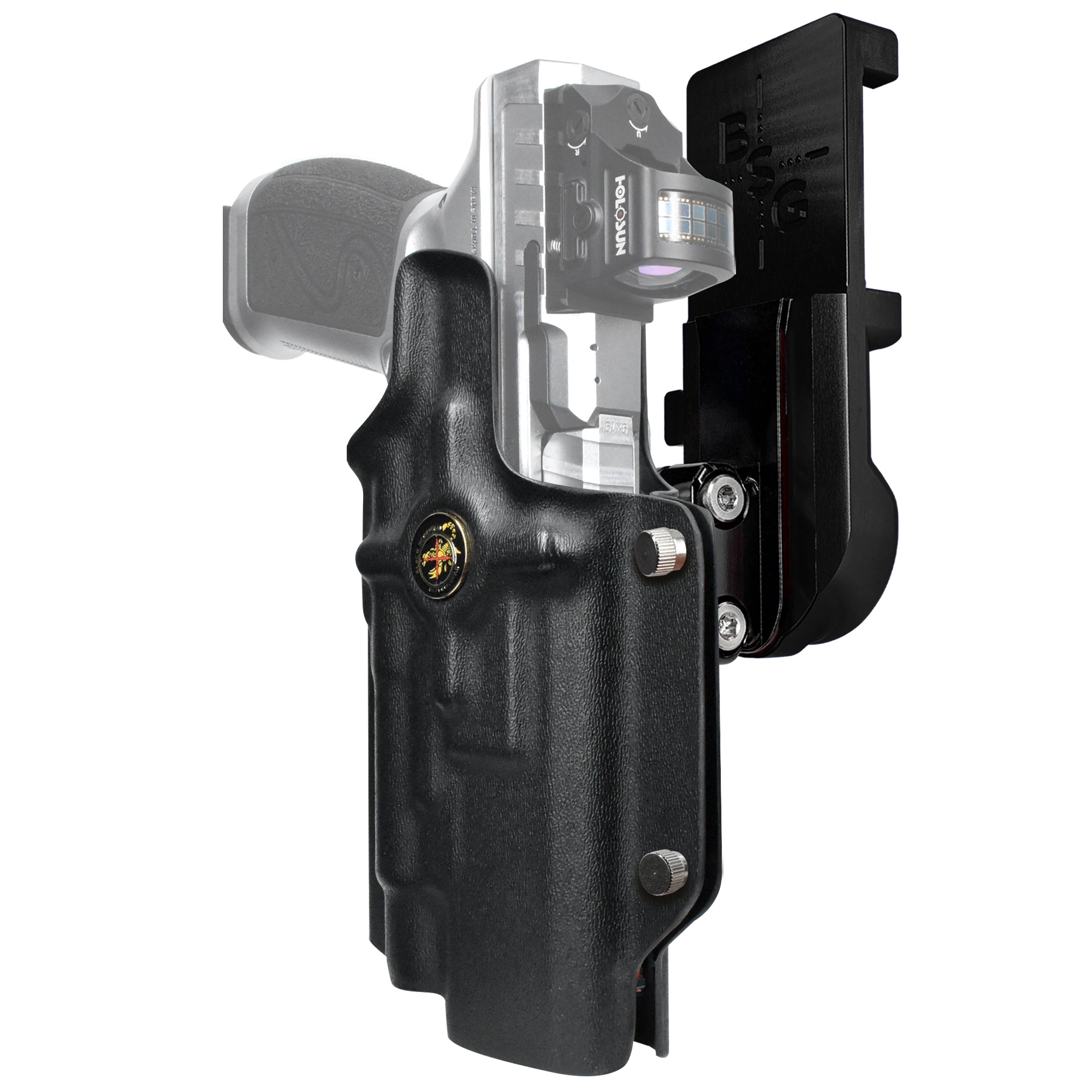 METE SFX TLR-1HL IPSC/USPA Quick Mount Ball Joint Holster with Black Belt Attachment, Black Holster Shell