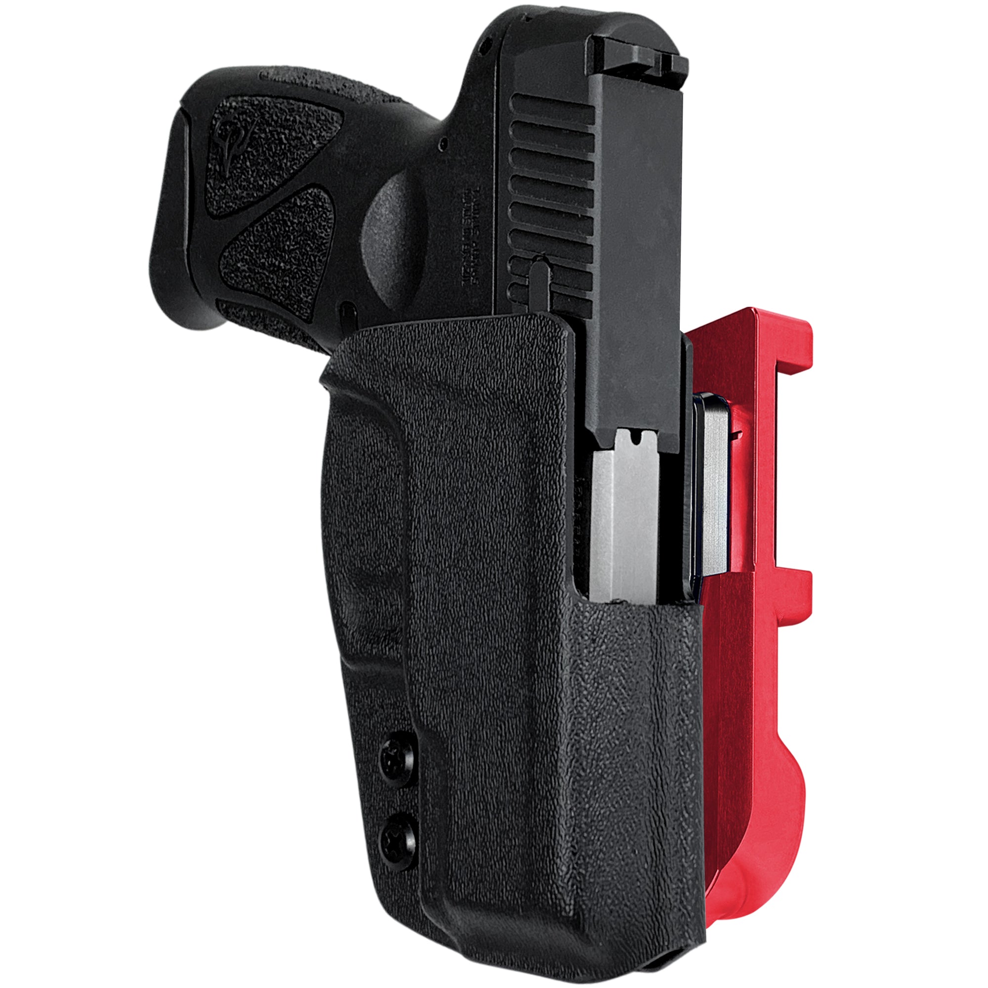 Taurus G3C IDPA Quick Mount Holster with Red Belt Attachment, Black Holster Shell