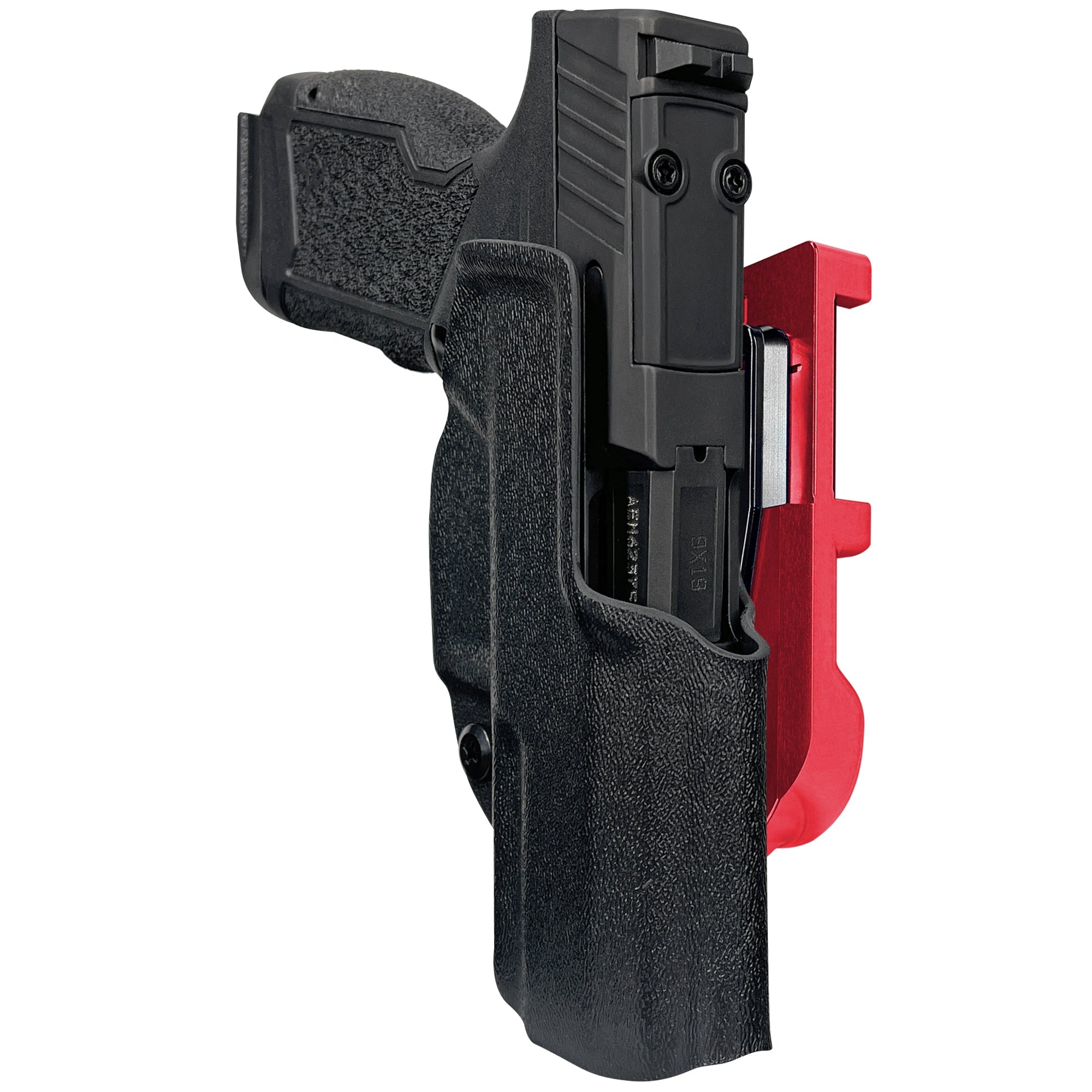 Taurus GX4 Carry TORO IDPA Quick Mount Holster with Red Belt Attachment, Black Holster Shell