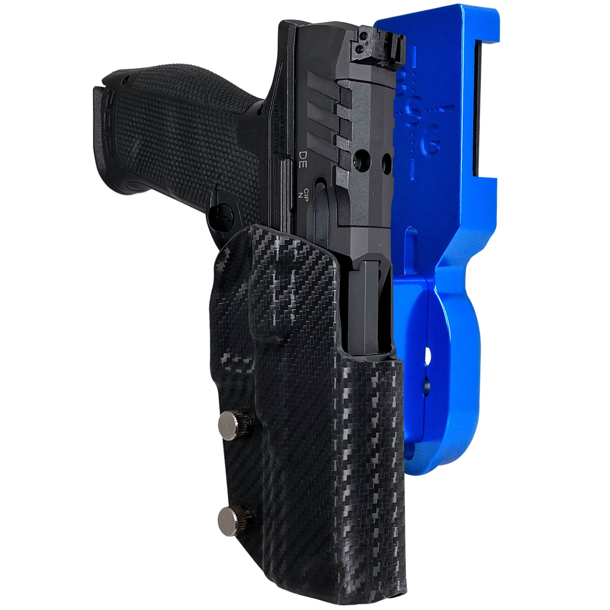 Walther PDP 5'' Pro Heavy Duty Competition Holster in Blue / Carbon Fiber