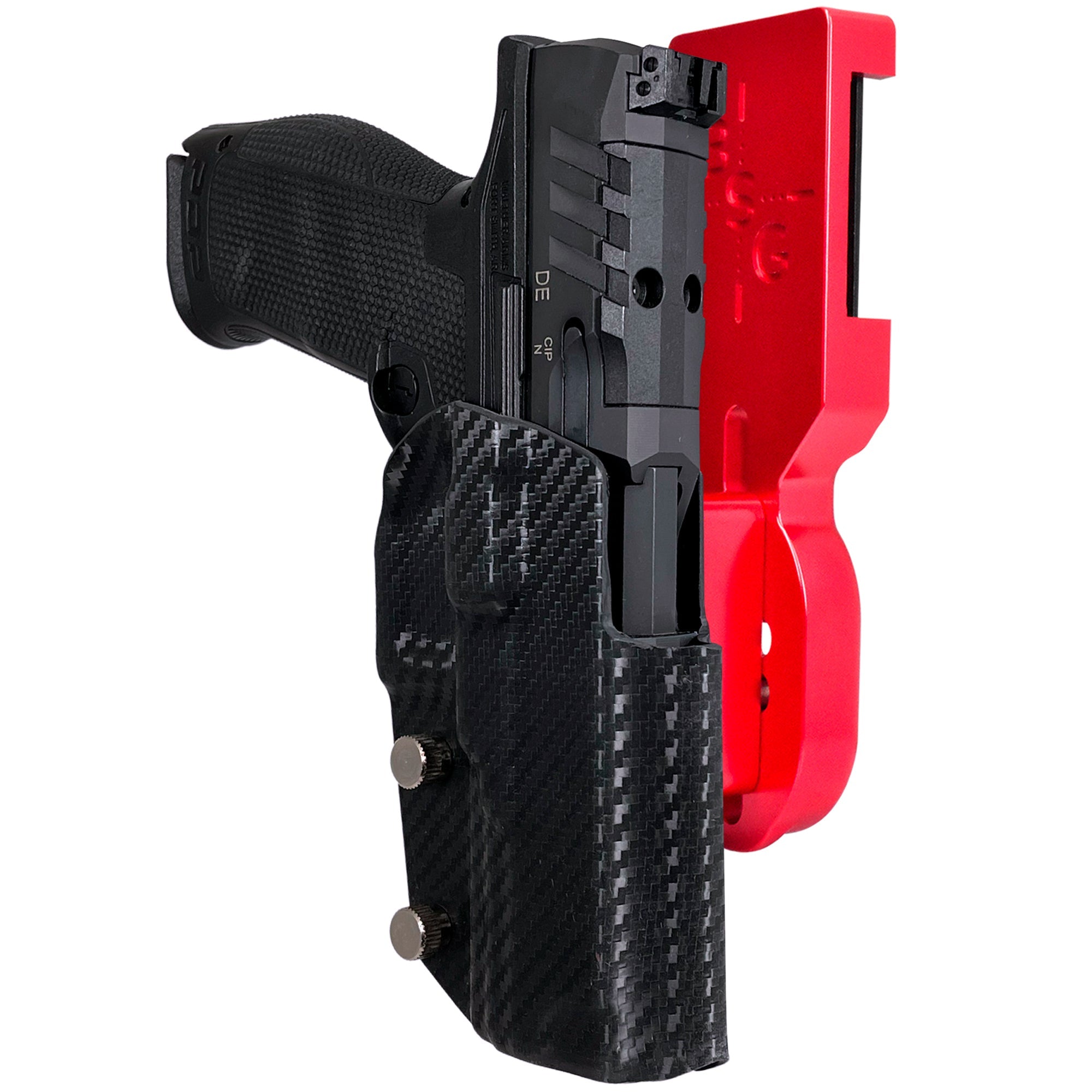Walther PDP 4'' Pro Heavy Duty Competition Holster in Red / Carbon Fiber