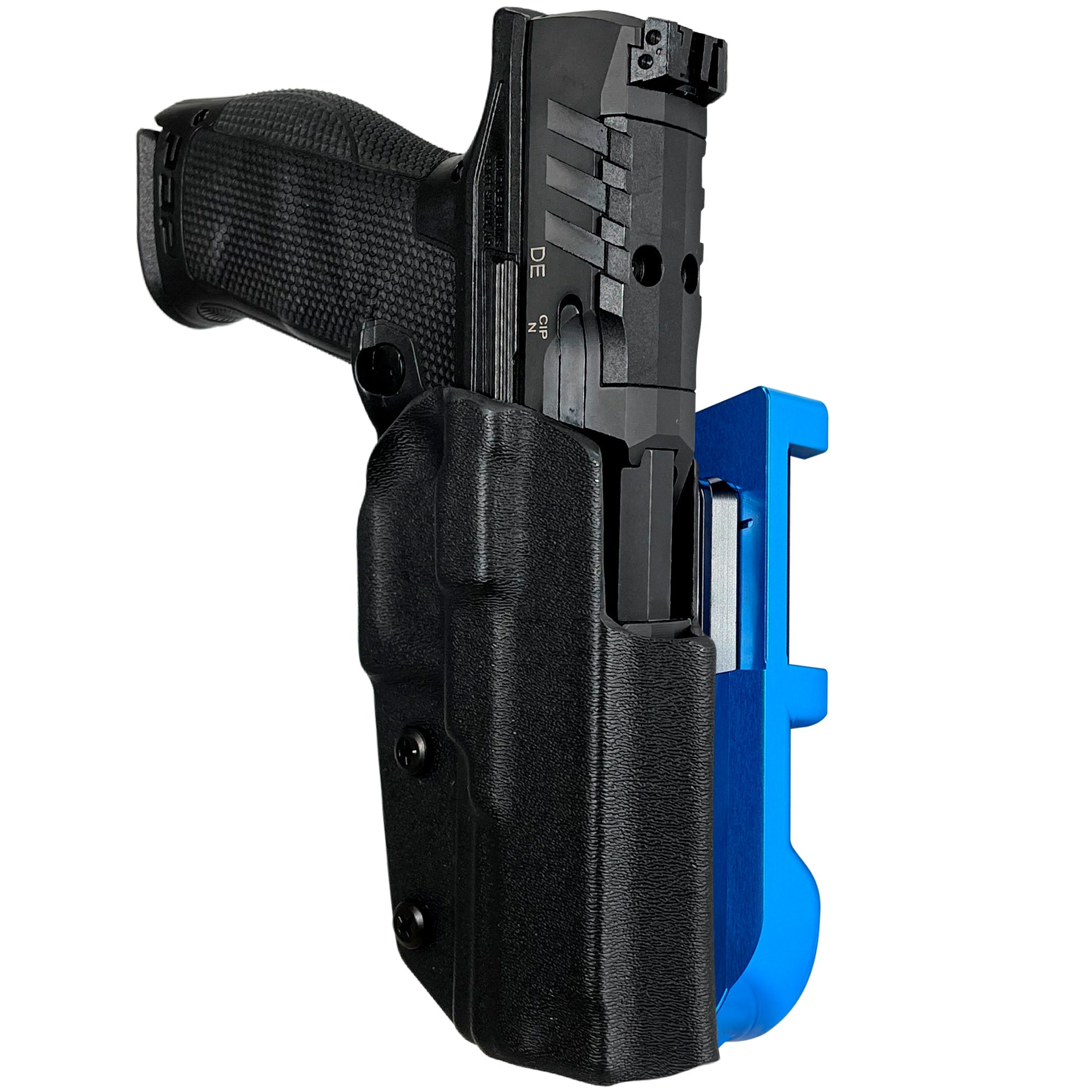 Walther PDP 5'' IDPA Quick Mount Holster with Blue Belt Attachment, Black Holster Shell