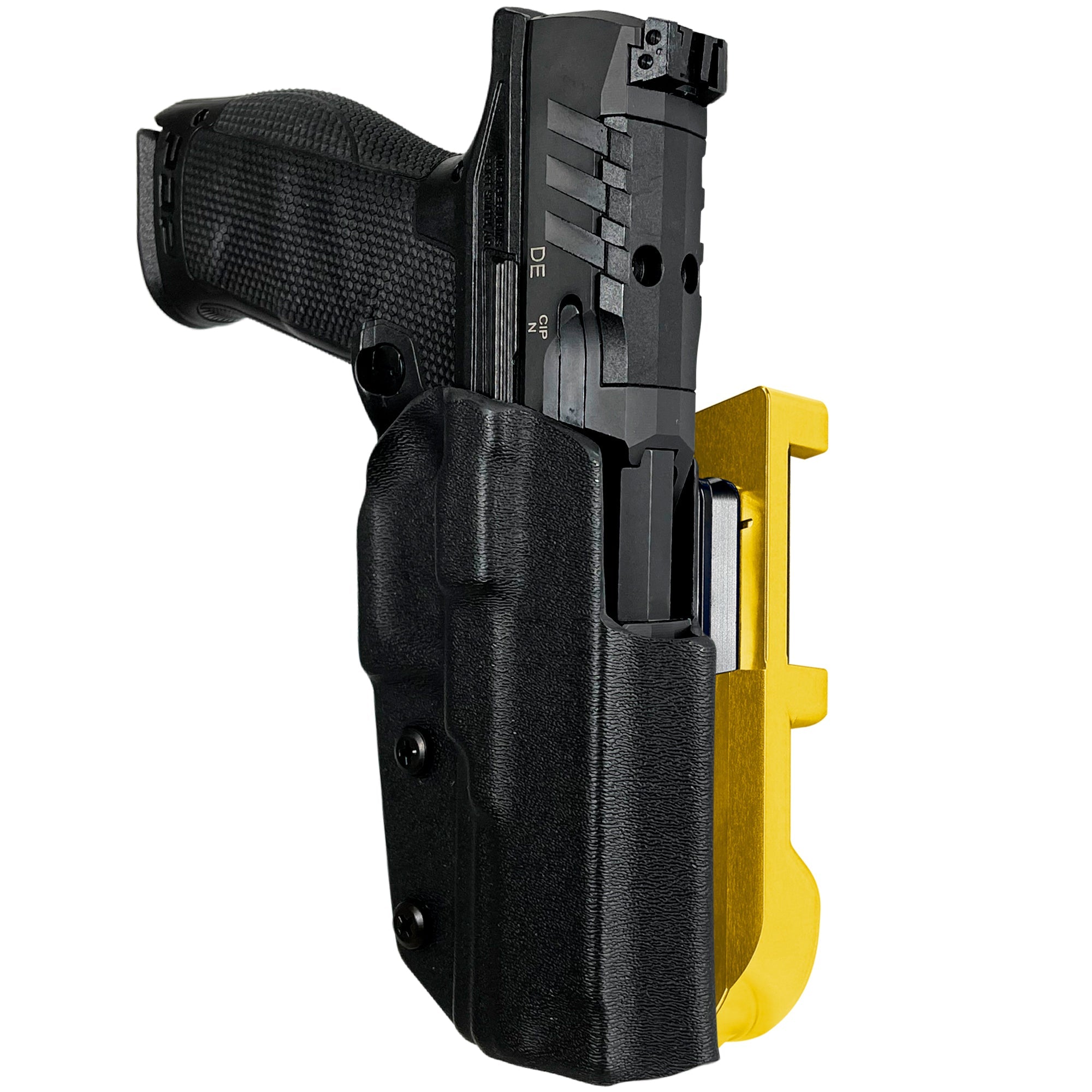 Walther PDP 5'' IDPA Quick Mount Holster with 24K Gold Belt Attachment, Black Holster Shell