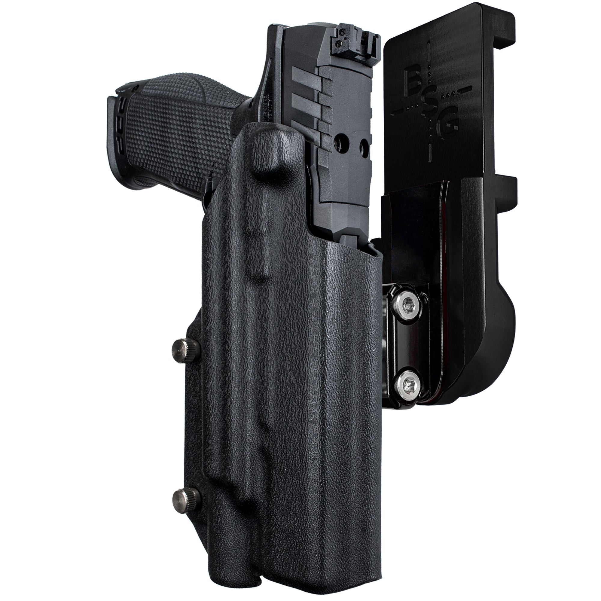 Walther PDP 5'' X300U-A IPSC/USPA Quick Mount Ball Joint Holster with Black Belt Attachment, Black Holster Shell