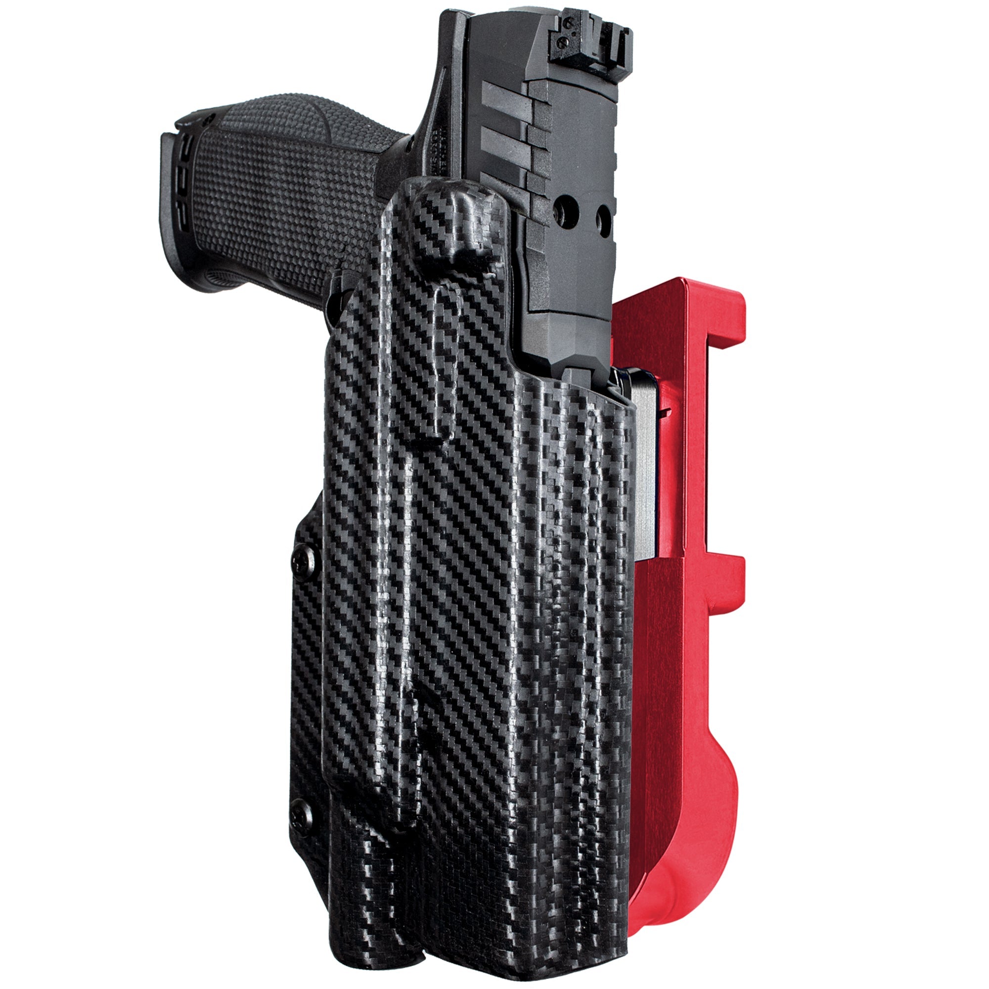 Walther PDP 5'' X300U-A IDPA Quick Mount Holster with Red Belt Attachment, Carbon Fiber Holster Shell