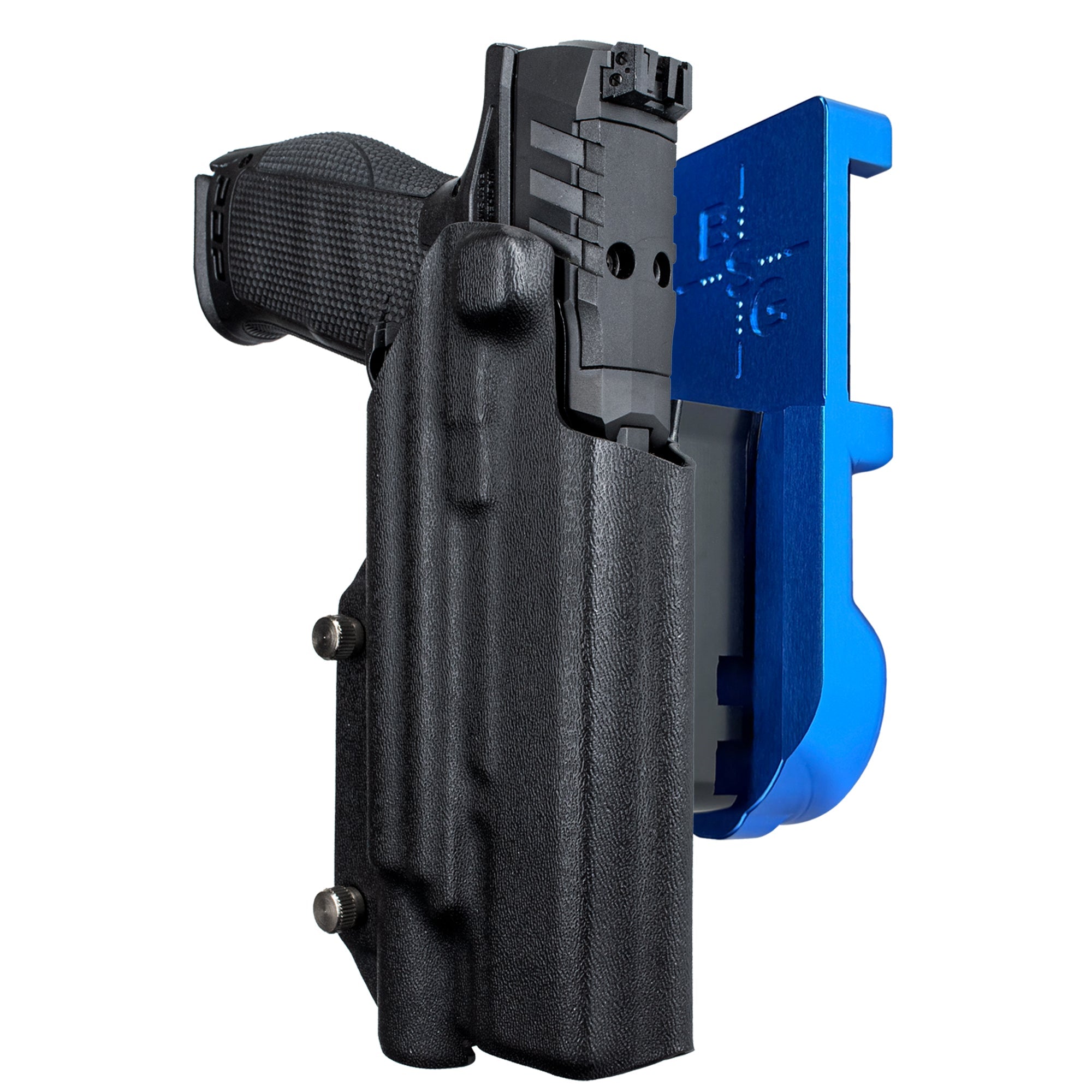 Walther PDP 5'' X300U-A IPSC/USPA Quick Mount Holster with Blue Belt Attachment, Black Holster Shell