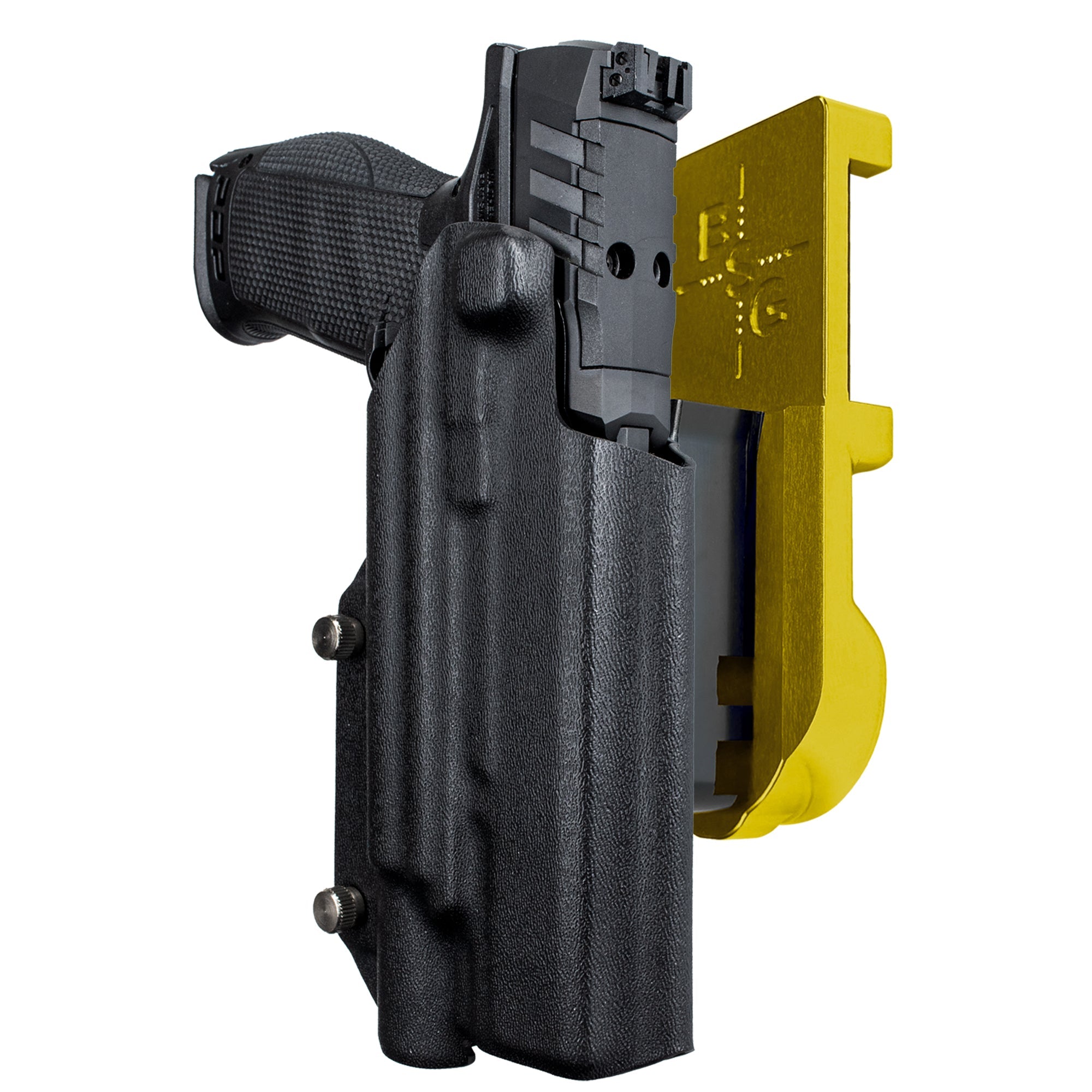 Walther PDP 5'' X300U-A IPSC/USPA Quick Mount Holster with 24K Gold Belt Attachment, Black Holster Shell