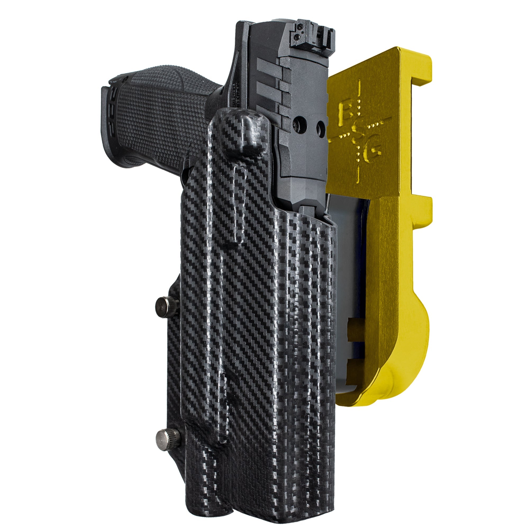 Walther PDP 5'' X300U-A IPSC/USPA Quick Mount Holster with 24K Gold Belt Attachment, Carbon Fiber Holster Shell