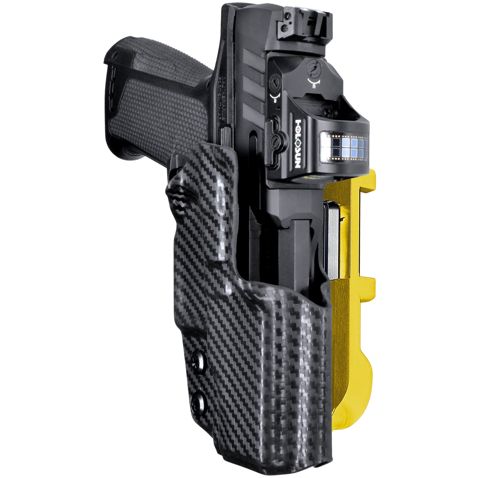 Walther PDP 3.5'' F Series IDPA Quick Mount Holster with 24K Gold Belt Attachment, Carbon Fiber Holster Shell