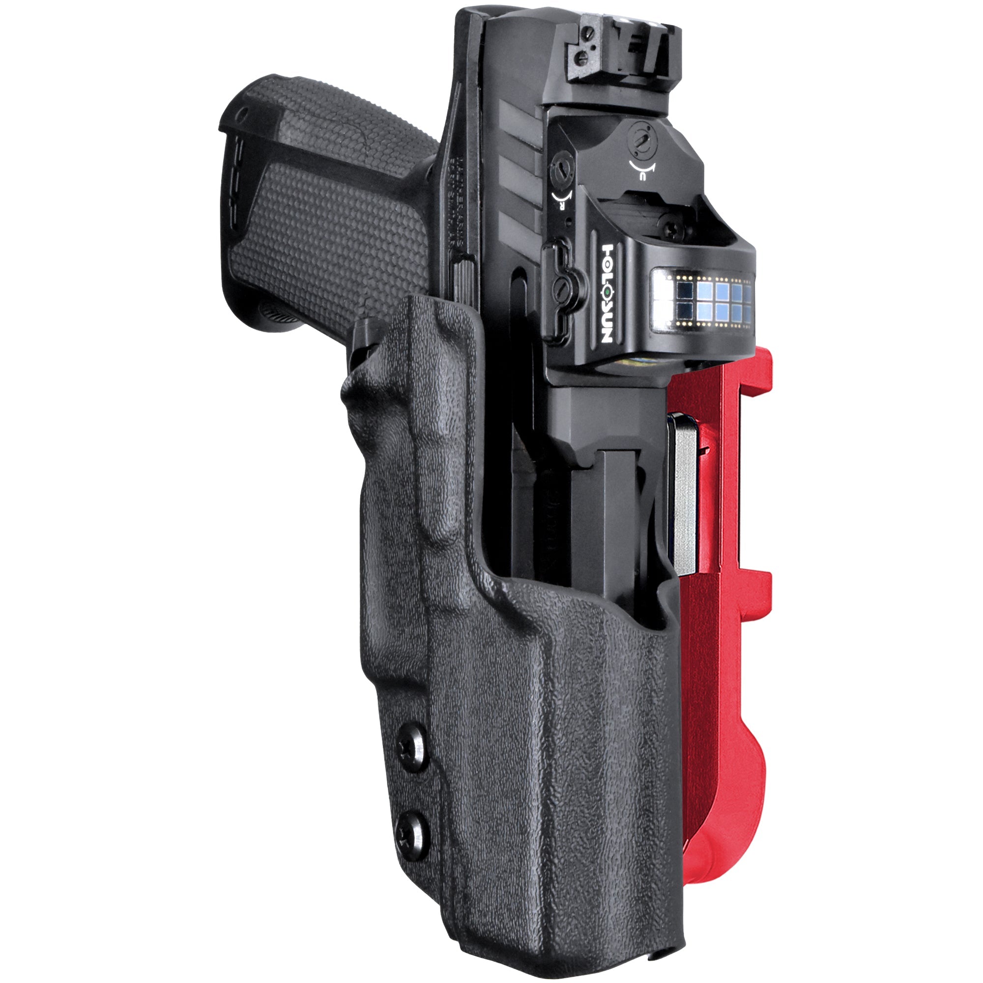 Walther PDP 3.5'' F Series IDPA Quick Mount Holster with Red Belt Attachment, Black Holster Shell