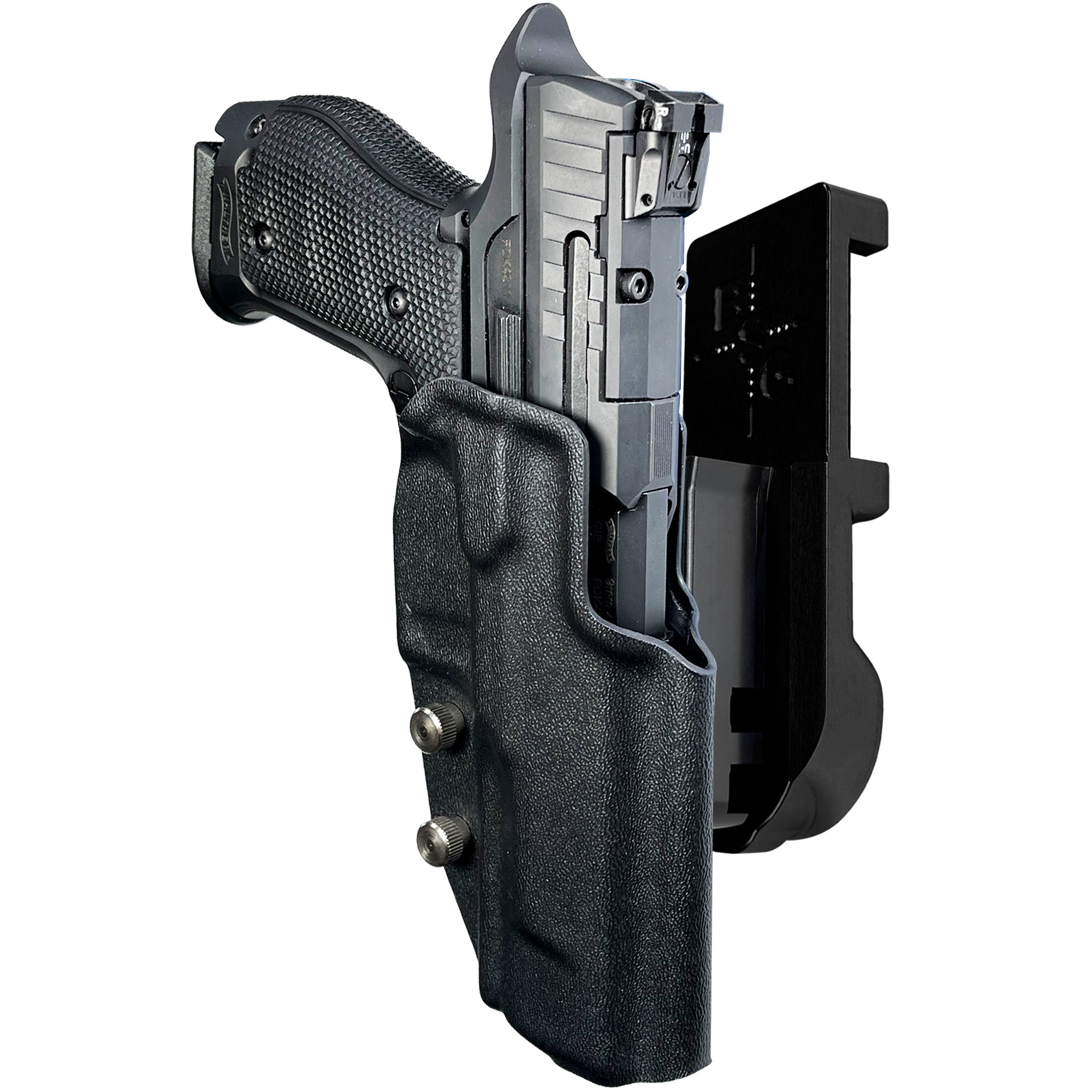 Walther Q5 Match SF IPSC/USPA Quick Mount Holster with Black Belt Attachment, Black Holster Shell