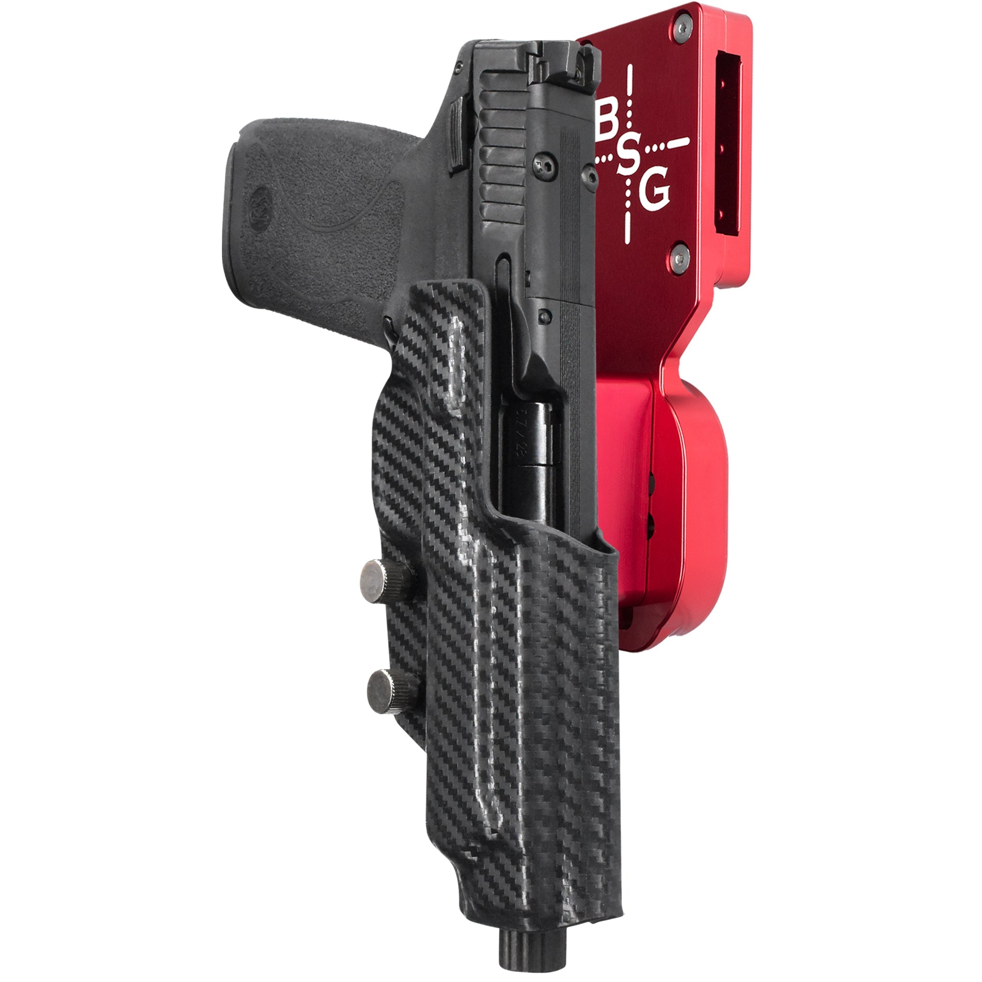 Smith and Wesson M&P 5.7 Pro Heavy Duty Competition Holster in Red / Carbon Fiber