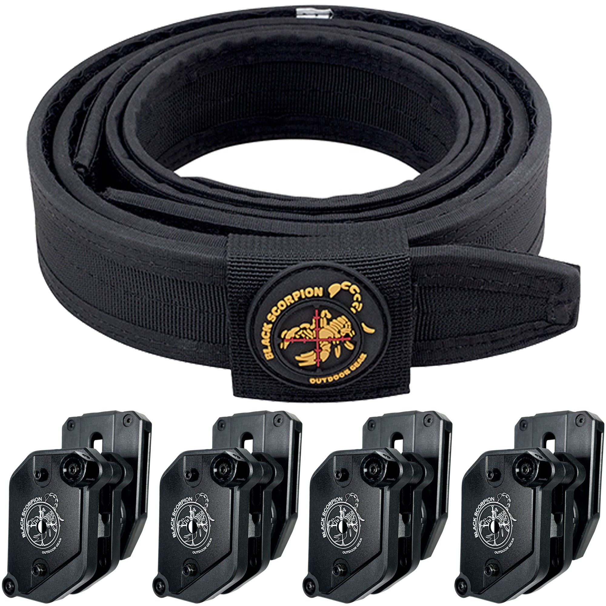 Competition Rig - 1 Heavy Duty Belt w/ 4 Ambidextrous Single/Double Stack Magazine Pouches