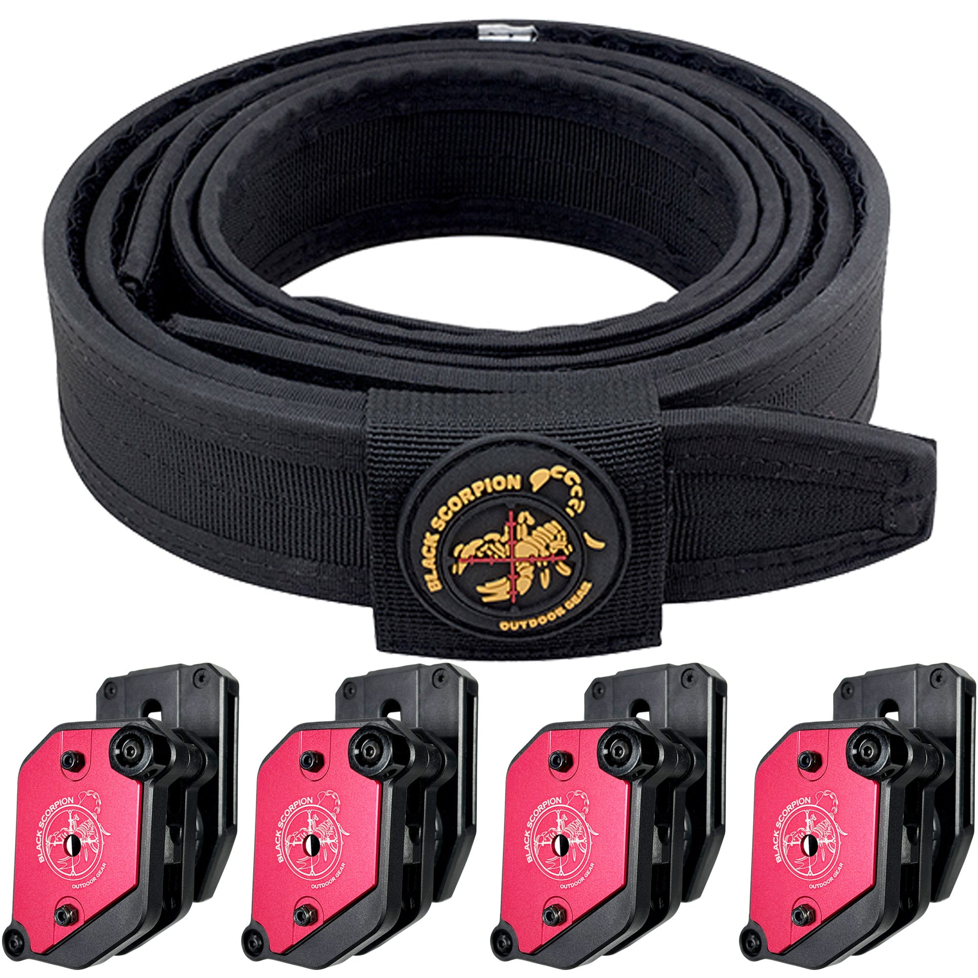 Competition Rig - 1 Heavy Duty Belt w/ 4 Ambidextrous Single/Double Stack Magazine Pouches