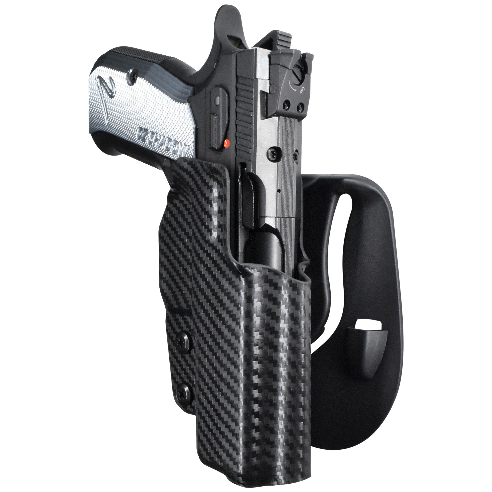 Maxx Carry Leather Paddle Holster For CZ 97 & 97B - OWB, Adjustable Cant, Concealment