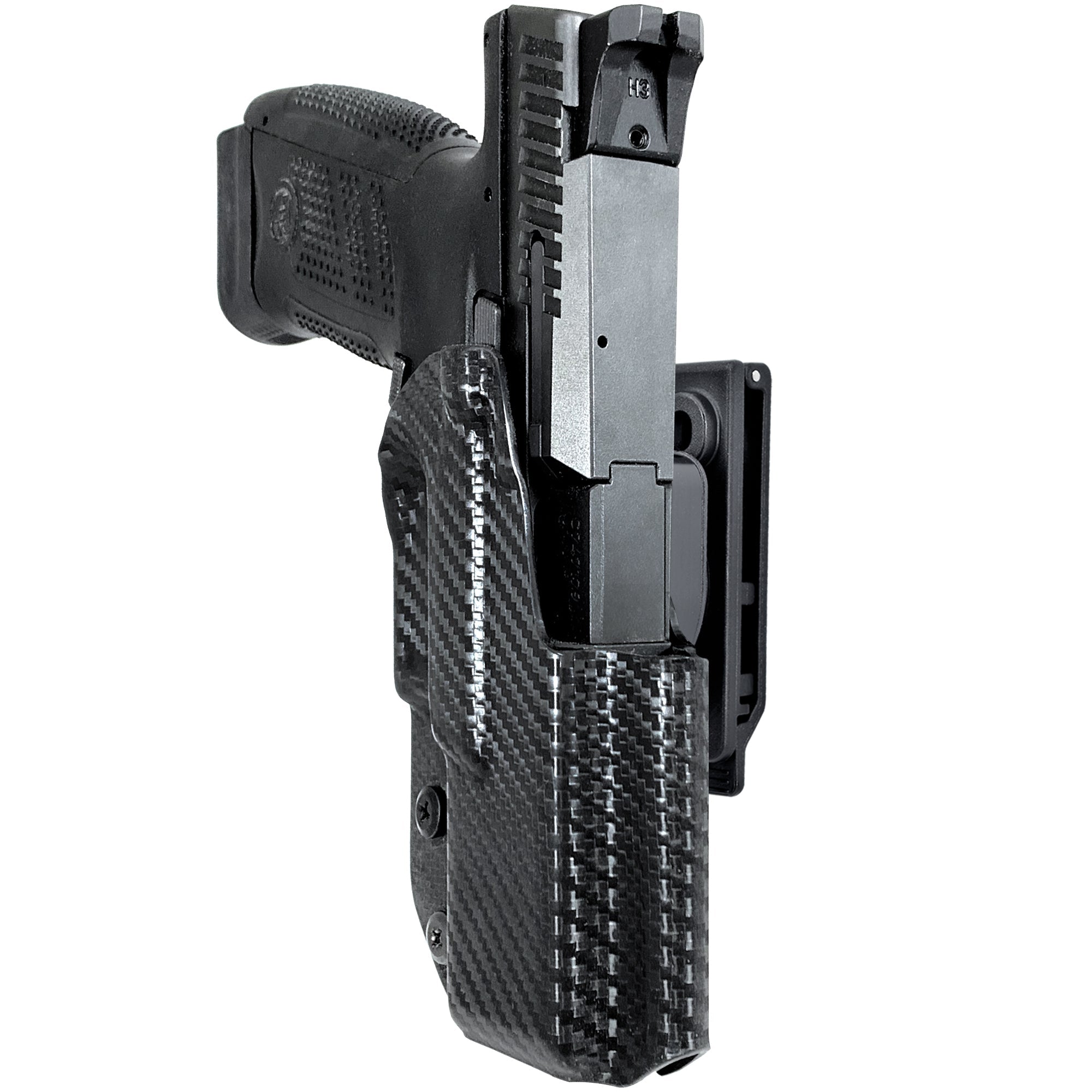OWB Quick Release IDPA Holster in Carbon Fiber