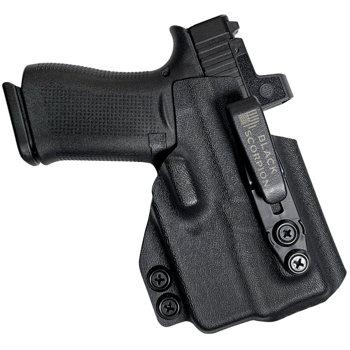 Black Scorpion IWB Tuckable Holster – Fits Glock 43X MOS W/ Streamlight TLR-6 – Right Hand Kydex USA
