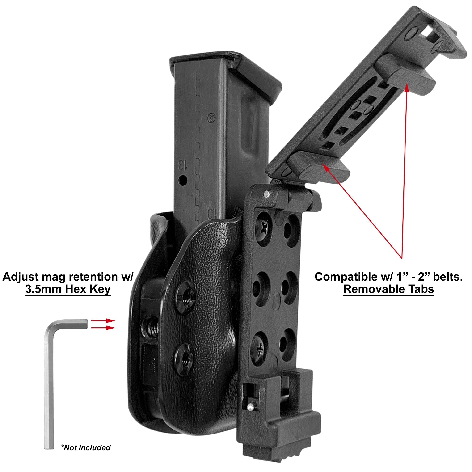 Universal OWB Double Stack Magazine Carrier 9mm, .40 S&W