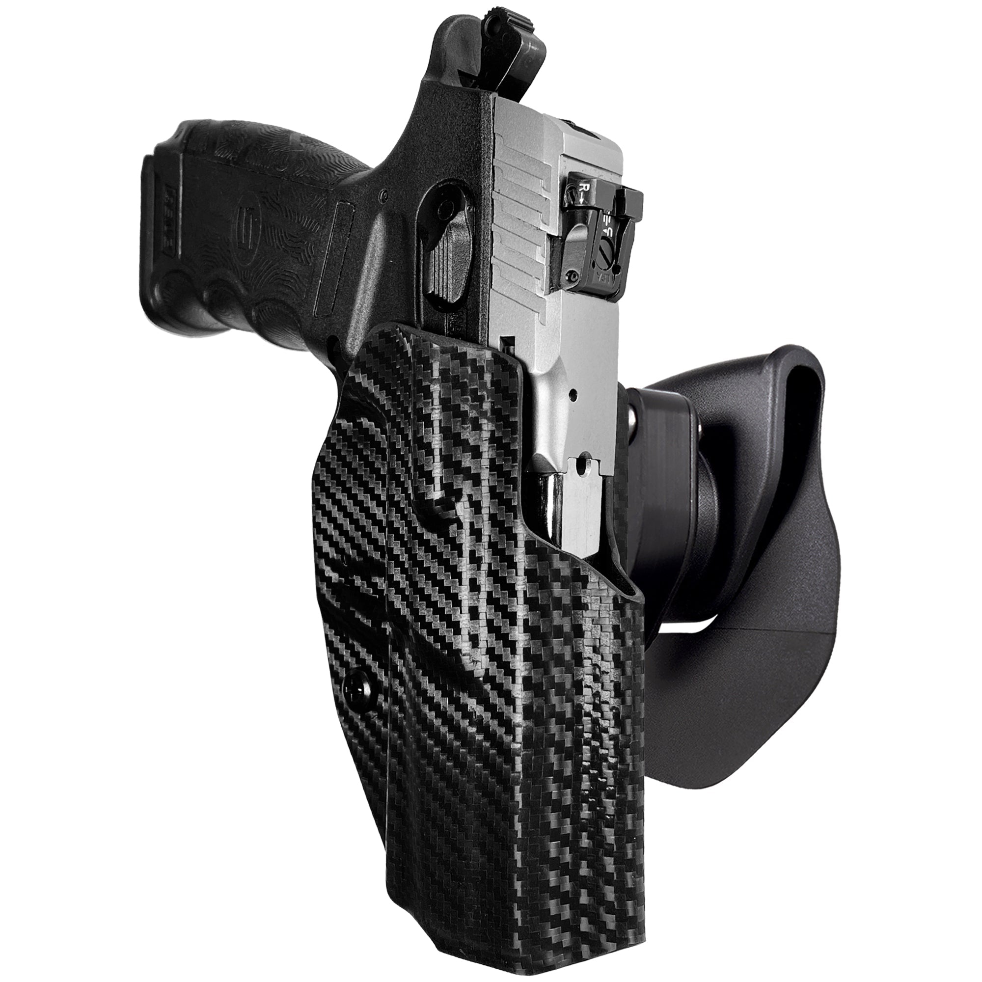 OWB Quick Release Paddle Holster in Carbon Fiber