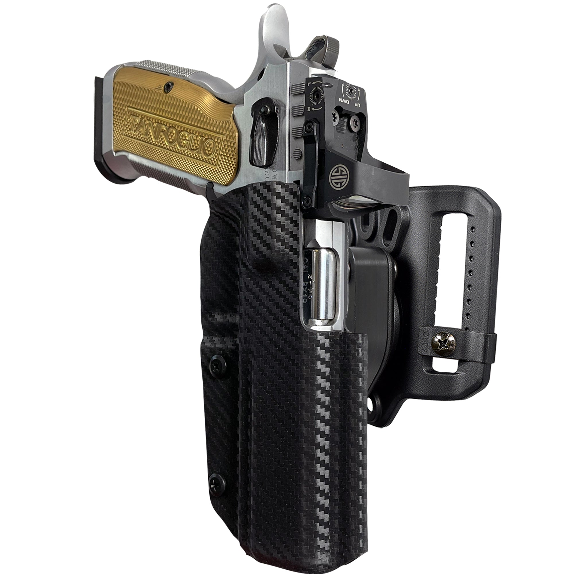 Quick Release Belt Loop Holster in Carbon Fiber