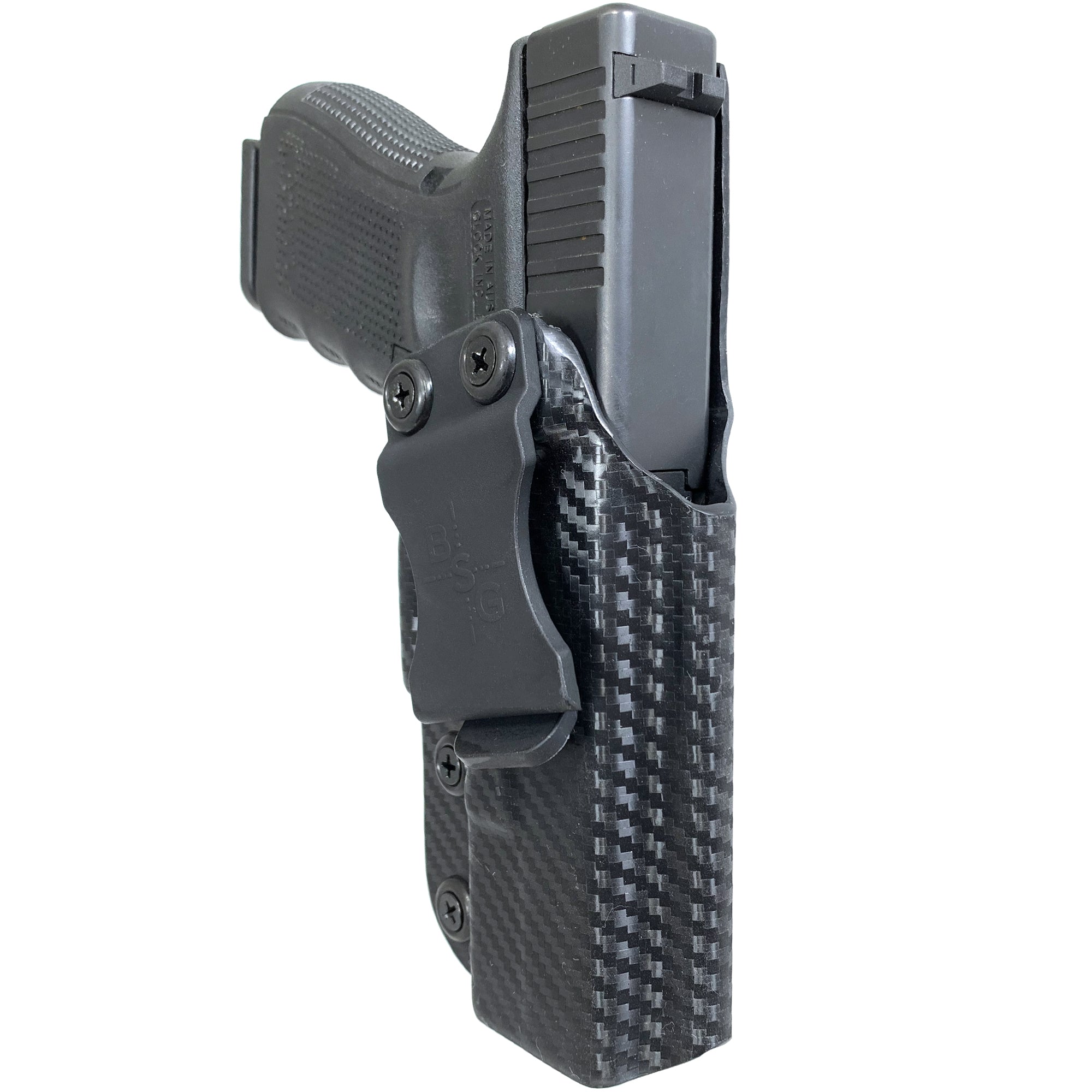 Glock 19 23 32 Gen 4 Inside the Waistband Holster in Carbon Fiber - Front