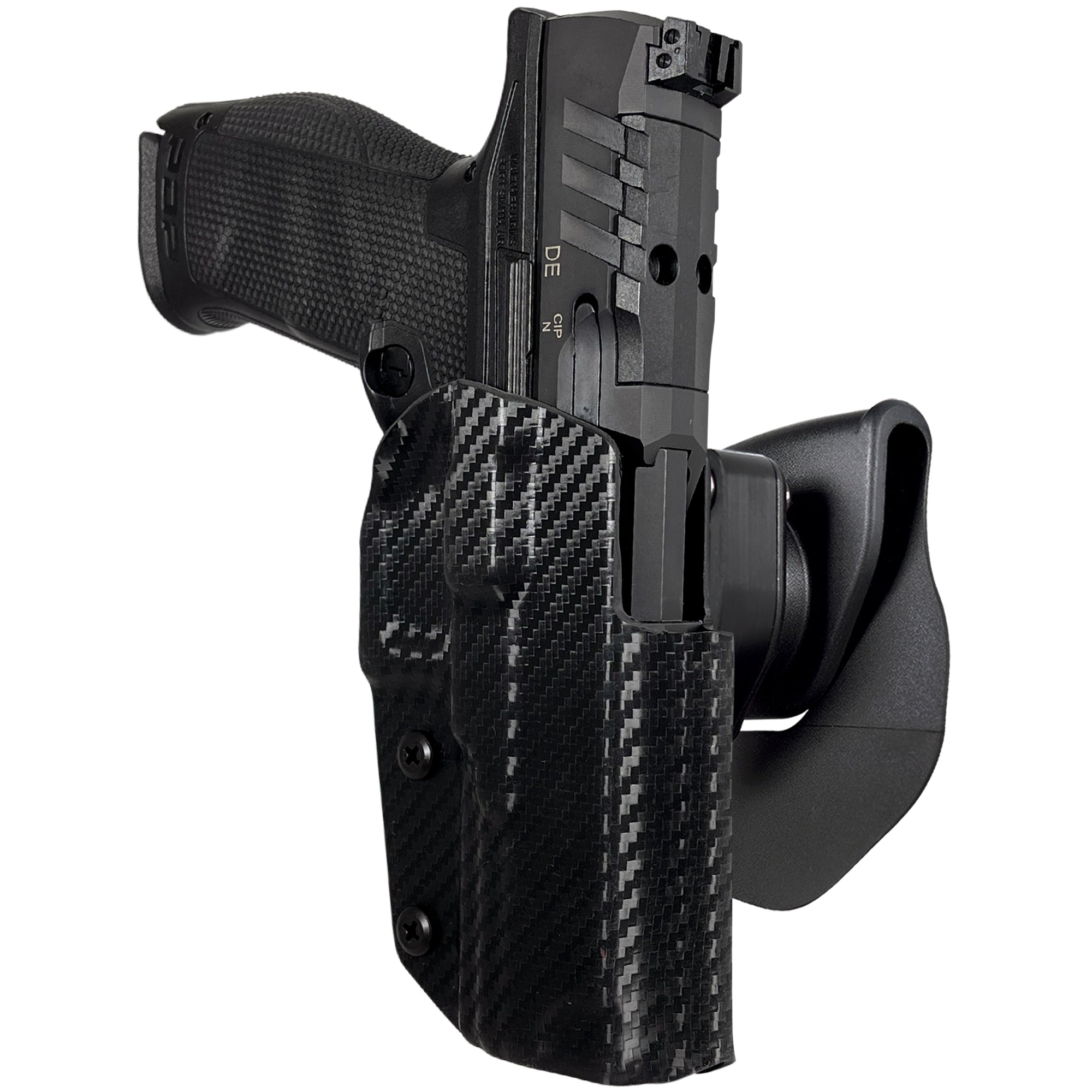 Walther PDP 5'' OWB Quick Release Paddle Holster in Carbon Fiber